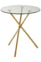 Orsina Versatile Knop Legs Side Table, Elegant Gold Finish Legs Of Bedside Table, Lightweight Small Lounge Table - thumbnail 1