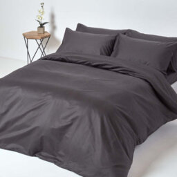 Homescapes Dark Charcoal Grey Egyptian Cotton Fitted Sheet 1000 Tc, Super King - thumbnail 3