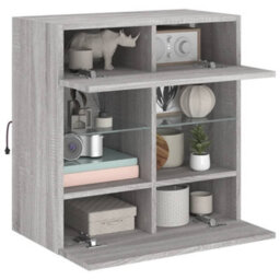 Berkfield Durable Tv Wall Cabinet With Led Lights Grey Sonoma 58.5X30X60.5 Cm - thumbnail 6