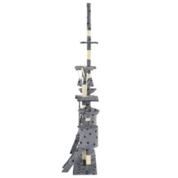 Walplus Cat Tree With Sisal Scratching Posts 230-250 Cm Paw Prints Grey - thumbnail 5