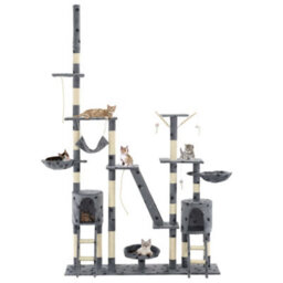 Walplus Cat Tree With Sisal Scratching Posts 230-250 Cm Paw Prints Grey - thumbnail 3
