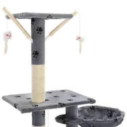 Walplus Cat Tree With Sisal Scratching Posts 230-250 Cm Paw Prints Grey - thumbnail 6