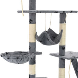 Walplus Cat Tree With Sisal Scratching Posts 230-250 Cm Paw Prints Grey - thumbnail 7