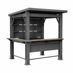Keter Bar Gazebo 7Ft Outdoor Bar Shelter With Counter & Stemware Rack Sliding Panels, Weather-Resistant Resin, 230X200Cm - thumbnail 2