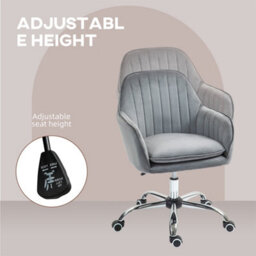Grey Fabric Swivel Office Chair With Adjustable Height - thumbnail 4