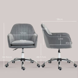 Grey Fabric Swivel Office Chair With Adjustable Height - thumbnail 2