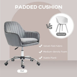 Grey Fabric Swivel Office Chair With Adjustable Height - thumbnail 5