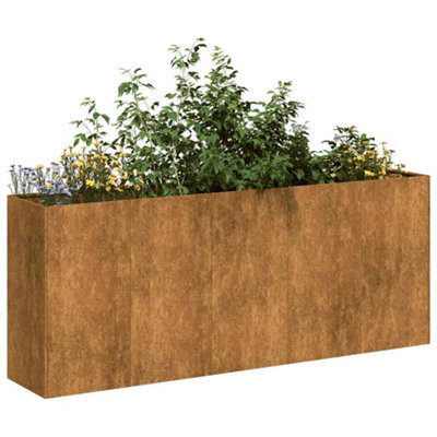Berkfield Planter Rusty 200X40X80 Cm Weathering Steel - image 1