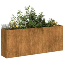 Berkfield Planter Rusty 200X40X80 Cm Weathering Steel - thumbnail 1
