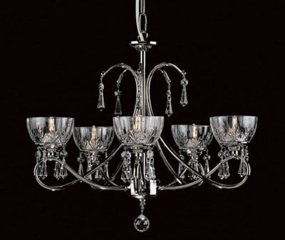 Luminosa Lighting Luminosa Vincenza Lead Crystal Nickel 5 Arm Chandelier