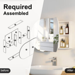 Keepreaper Sleek Bathroom Mirror Cabinet With 2 Butterfly Doors And 5 Storage Compartments Bathroom Cabinet - thumbnail 5