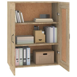 Berkfield Hanging Wall Cabinet Sonoma Oak 69.5X32.5X90 Cm - thumbnail 4