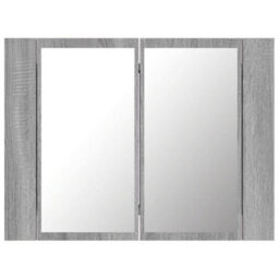 Berkfield Led Mirror Cabinet Grey Sonoma 60X12X45 Cm Engineered Wood - thumbnail 8