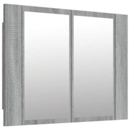 Berkfield Led Mirror Cabinet Grey Sonoma 60X12X45 Cm Engineered Wood - thumbnail 2