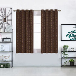 Deconovo Eyelet Curtains, Blackout Curtains, Gold Diamond Printed Curtains For Baby Nursery, 52 X 54 Inch, Chocolate, One Pair - thumbnail 2