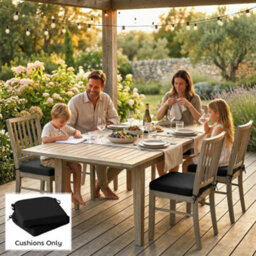Outsunny Outdoor Chair Seat Cushions Set Of 2, Garden Chair Cushions, Black - thumbnail 8