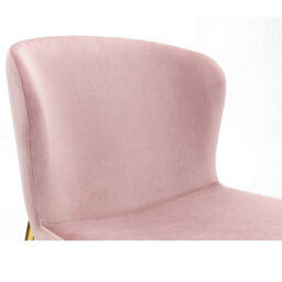 Julian Bowen Pair Of  Harper Pink Velvet Dining Chairs, Upholstered, Set Of 2, Gold Metal Legs, Height: 82 X Width: 49 X Depth: 60Cm - thumbnail 6