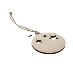 Midocean Roseed Wooden Bauble Christmas Hanging Ornament Natural (One Size) - thumbnail 3