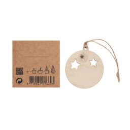Midocean Roseed Wooden Bauble Christmas Hanging Ornament Natural (One Size) - thumbnail 2