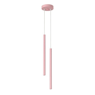 Sollux Lighting Pastelo Steel Pink 2 Lights Modern Pendant Lamps - image 1