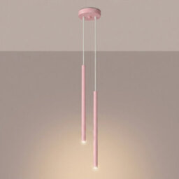 Sollux Lighting Pastelo Steel Pink 2 Lights Modern Pendant Lamps - thumbnail 3