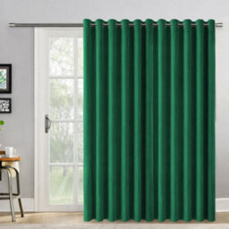 Bedlooms Emerald Green Velvet Curtain Blackout Thermal Insulated Eyelet Door Curtain Single Panel 66 X 84 Inches With Tie Back - thumbnail 7