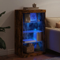 Berkfield Sideboard With Led Lights Smoked Oak 60.5X37X100 Cm - thumbnail 4