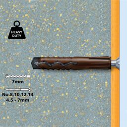 Plasplugs Super Grips Brown Plastic Wall Plug (Dia)6.8mm (L)44.3mm, Pack Of 300 - thumbnail 3