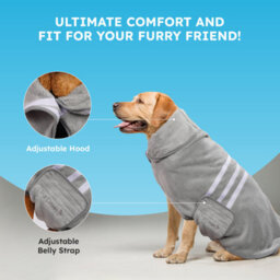 Furdreams Dog Robe, Super Absorbent, Quick-Drying Pet Towel Soft Cozy Fabric - thumbnail 2