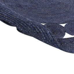 Wyld And Coco Handwoven Jute Round Rug 120 Cm - Deep Indigo Boho Style - thumbnail 4