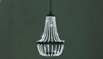Solar Powered Acrylic Crystal Chandelier Light  Outdoor Garden Cool White Decor - image 1