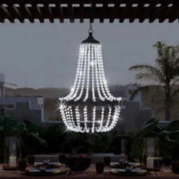 Solar Powered Acrylic Crystal Chandelier Light  Outdoor Garden Cool White Decor - thumbnail 5