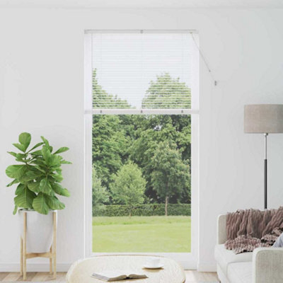 Berkfield Window Blind With Curtains Manual White Aluminium - image 1