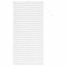 Berkfield Window Blind With Curtains Manual White Aluminium - thumbnail 2