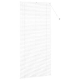 Berkfield Window Blind With Curtains Manual White Aluminium - thumbnail 6