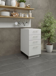 Jd Greta Adjustable Legs Kitchen Drawer Unit 400mm Storage Cabinet With Door Shelf 40Cm - White Matt - thumbnail 2