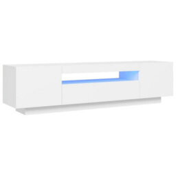 Berkfield Tv Cabinet With Led Lights White 160X35X40 Cm - thumbnail 2