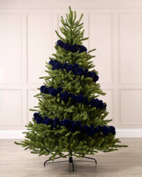 Werchristmas Navy Velvet Christmas Bauble Garland 9 Ft, 84 Shatterproof Baubles - thumbnail 2