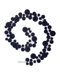 Werchristmas Navy Velvet Christmas Bauble Garland 9 Ft, 84 Shatterproof Baubles - thumbnail 1