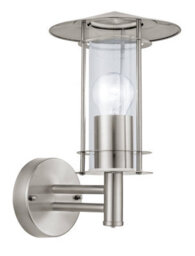 Eglo Lisio Stainless Steel (Ip44) Outdoor Wall Light - Clear Glass Metal Fixture (D) 17.5Cm - thumbnail 2