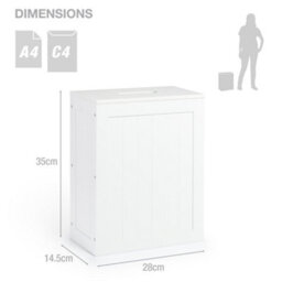 EHC Woodluv Toilet Roll Storage, Toilet Paper Storage Basket - Slimline Toilet Paper Holder, Wooden Bathroom Storage Boxes, White - thumbnail 8