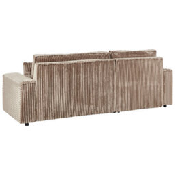 Beliani Corner Sofa Bed 3 Seater Abacka Corduroy Light Brown With Storage Right Hand - thumbnail 8