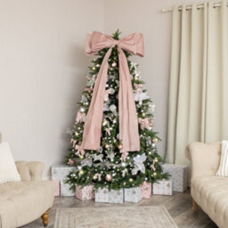 Melody Maison Set Of 4 Pink Tartan Boucle Jewelled Christmas Bow Decorations - thumbnail 6