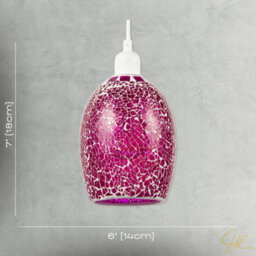 Happy Homewares Vibrant Crackle Mosaic Glass Pendant Lighting Shade In Strong Magenta - thumbnail 7