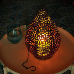 Usb Rechargeable Oriental Style Led Lantern - Weatherproof Freestanding Or Hanging Home Or Garden Light - Bronze, H68 X 18Cm - thumbnail 2