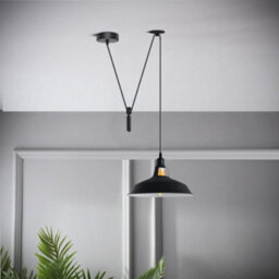 Modern Black And White Pendant Light Long Two Tone Metal Shade With 2M Cord For Kitchen Islands - thumbnail 2