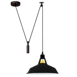 Modern Black And White Pendant Light Long Two Tone Metal Shade With 2M Cord For Kitchen Islands - thumbnail 1