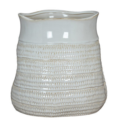 Tava Hewn Bud Vase - Organic Textured Ceramic Decor Accent - image 1