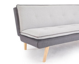 Home Detail Willow 3 Seater Grey Contrast Fabric Pillow Topper Wooden Legs Sofa Bed - thumbnail 3