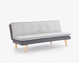 Home Detail Willow 3 Seater Grey Contrast Fabric Pillow Topper Wooden Legs Sofa Bed - thumbnail 4